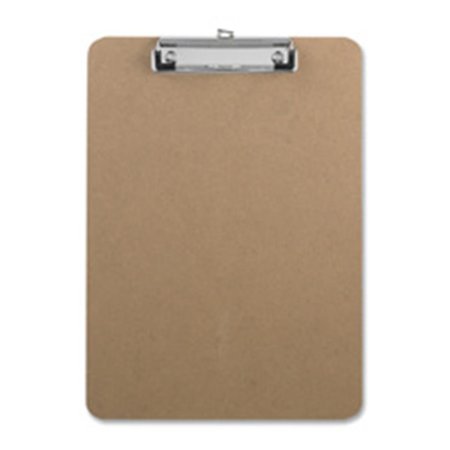 BUSINESS SOURCE Clipboard- with Flat Clip-Rubber Grips-9 in. x 12.5 in.-Brown BSN16508